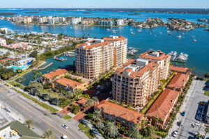 North Clearwater Beach View at Belle Harbor Condos looking east